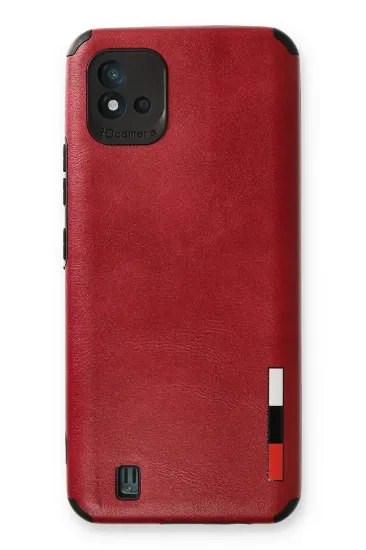 Newface Realme C11 2021 Kılıf Loop Deri Silikon - Kırmızı resmi