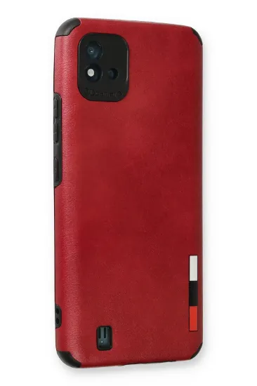 Newface Realme C11 2021 Kılıf Loop Deri Silikon - Kırmızı resmi