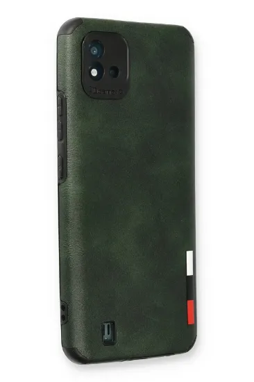 Newface Realme C11 2021 Kılıf Loop Deri Silikon - Yeşil resmi