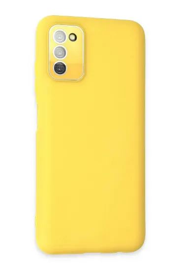 Newface Samsung Galaxy A03S Kılıf Lansman Glass Kapak - Sarı resmi