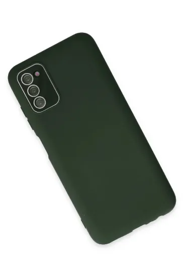 Newface Samsung Galaxy A03S Kılıf Lansman Glass Kapak - Koyu Yeşil resmi