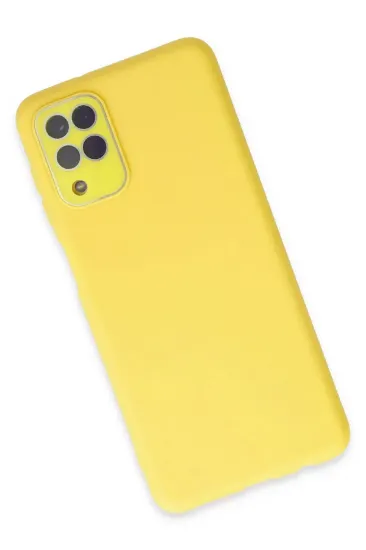 Newface Samsung Galaxy A22 Kılıf Lansman Glass Kapak - Sarı resmi