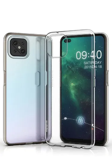 Newface Oppo Reno 4 Lite Kılıf Lüx Şeffaf Silikon - Şeffaf resmi