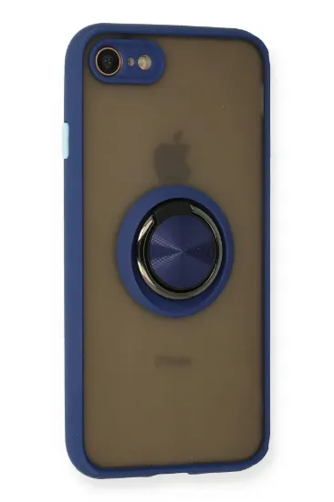 Newface iPhone 7 Kılıf Montreal Yüzüklü Silikon Kapak - Lacivert resmi