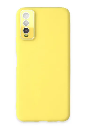 Newface Vivo Y11S Kılıf Lansman Glass Kapak - Sarı resmi
