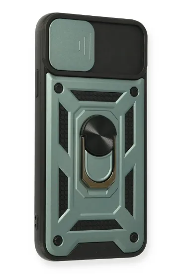 Newface iPhone 11 Pro Max Kılıf Pars Lens Yüzüklü Silikon - Yeşil resmi