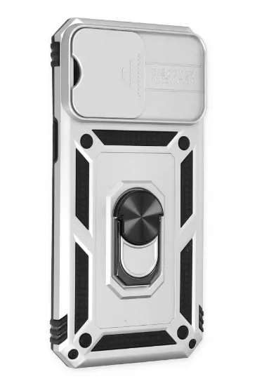Newface iPhone 14 Pro Max Kılıf Pars Lens Yüzüklü Silikon - Gümüş resmi