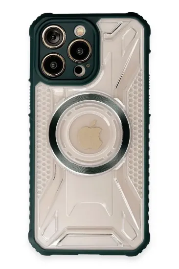 Newface iPhone 13 Pro Max Kılıf Prag Magneticsafe Kapak - Koyu Yeşil resmi