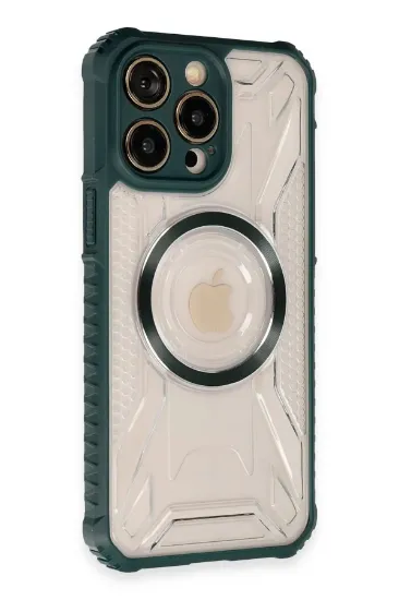 Newface iPhone 13 Pro Max Kılıf Prag Magneticsafe Kapak - Koyu Yeşil resmi