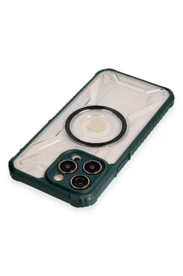 Newface iPhone 13 Pro Max Kılıf Prag Magneticsafe Kapak - Koyu Yeşil resmi