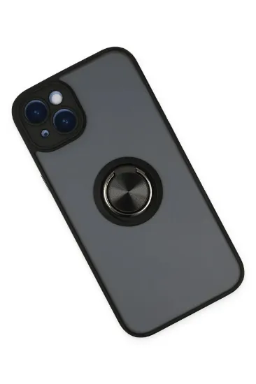 Newface iPhone 14 Kılıf Montreal Yüzüklü Silikon Kapak - Siyah resmi