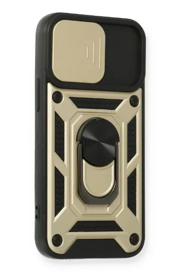 Newface iPhone 12 Mini Kılıf Pars Lens Yüzüklü Silikon - Gold resmi
