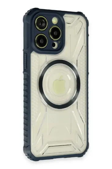 Newface iPhone 14 Pro Max Kılıf Prag Magneticsafe Kapak - Lacivert resmi
