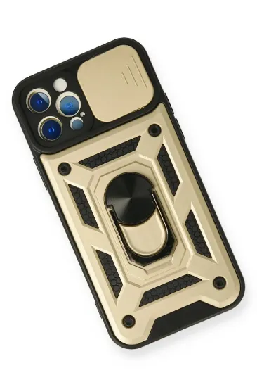 Newface iPhone 12 Pro Kılıf Pars Lens Yüzüklü Silikon - Gold resmi