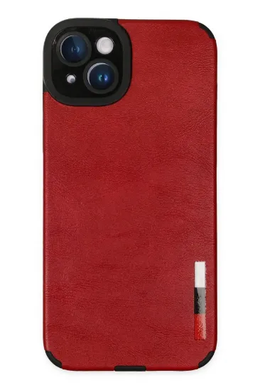 Newface iPhone 14 Plus Kılıf Loop Deri Silikon - Kırmızı resmi