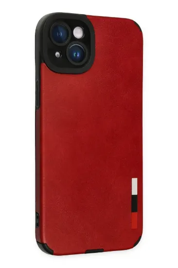Newface iPhone 14 Plus Kılıf Loop Deri Silikon - Kırmızı resmi