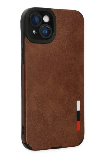 Newface iPhone 14 Plus Kılıf Loop Deri Silikon - Kahverengi resmi