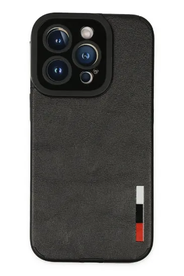 Newface iPhone 14 Pro Kılıf Loop Deri Silikon - Siyah resmi