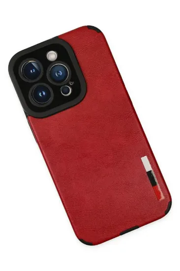Newface iPhone 14 Pro Max Kılıf Loop Deri Silikon - Kırmızı resmi
