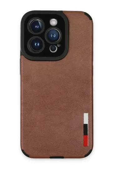 Newface iPhone 14 Pro Max Kılıf Loop Deri Silikon - Kahverengi resmi