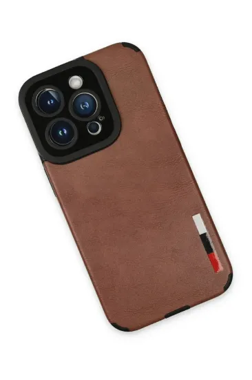 Newface iPhone 14 Pro Max Kılıf Loop Deri Silikon - Kahverengi resmi