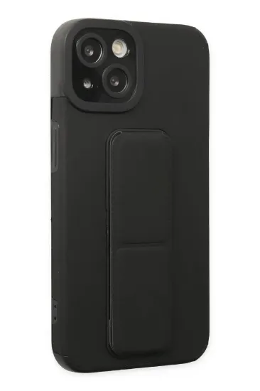 Newface iPhone 14 Plus Kılıf Mega Standlı Silikon - Siyah resmi