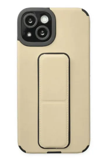Newface iPhone 14 Plus Kılıf Mega Standlı Silikon - Gold resmi