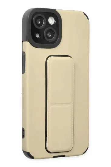Newface iPhone 14 Plus Kılıf Mega Standlı Silikon - Gold resmi