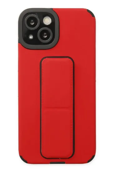 Newface iPhone 14 Plus Kılıf Mega Standlı Silikon - Kırmızı resmi