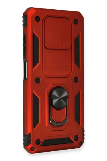 Newface Xiaomi Pocophone X3 Kılıf Pars Lens Yüzüklü Silikon - Kırmızı resmi