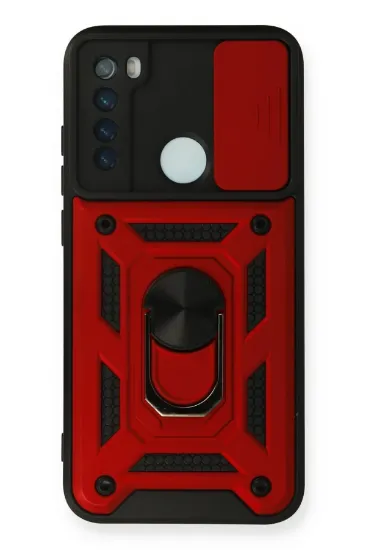 Newface Xiaomi Redmi Note 8 Kılıf Pars Lens Yüzüklü Silikon - Kırmızı resmi