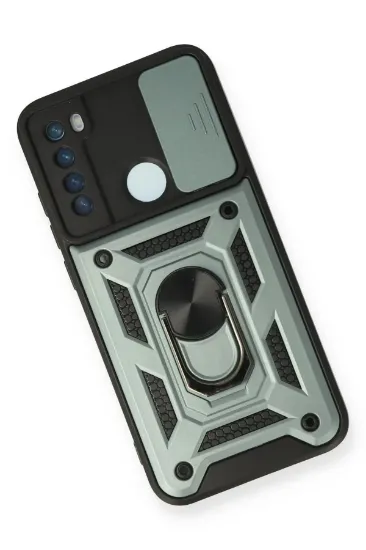 Newface Xiaomi Redmi Note 8 Kılıf Pars Lens Yüzüklü Silikon - Yeşil resmi