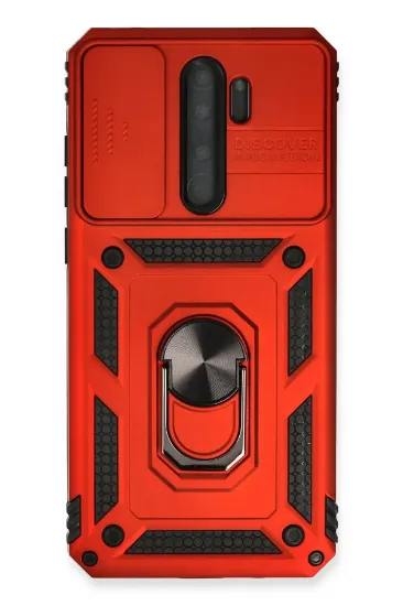 Newface Xiaomi Redmi Note 8 Pro Kılıf Pars Lens Yüzüklü Silikon - Kırmızı resmi