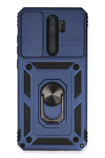 Newface Xiaomi Redmi Note 8 Pro Kılıf Pars Lens Yüzüklü Silikon - Lacivert resmi