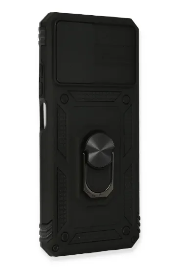 Newface Xiaomi Redmi Note 10 Kılıf Pars Lens Yüzüklü Silikon - Siyah resmi