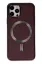 Newface iPhone 12 Pro Max Kılıf Coco Deri Magneticsafe Silikon - Bordo resmi