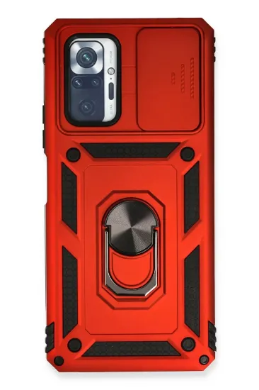 Newface Xiaomi Redmi Note 10 Pro Kılıf Pars Lens Yüzüklü Silikon - Kırmızı resmi