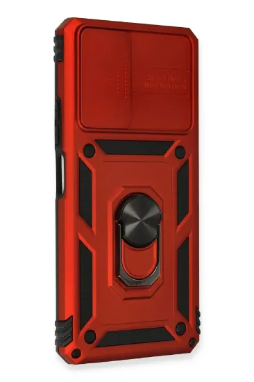 Newface Xiaomi Redmi Note 10 Pro Kılıf Pars Lens Yüzüklü Silikon - Kırmızı resmi