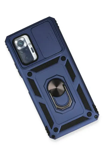 Newface Xiaomi Redmi Note 10 Pro Kılıf Pars Lens Yüzüklü Silikon - Lacivert resmi