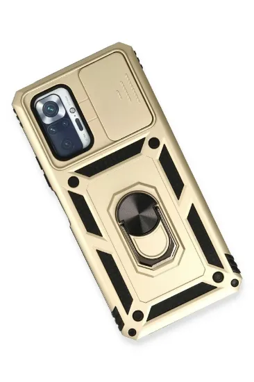Newface Xiaomi Redmi Note 10 Pro Kılıf Pars Lens Yüzüklü Silikon - Gold resmi
