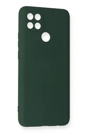 Newface Oppo A15 Kılıf Nano içi Kadife Silikon - Koyu Yeşil resmi