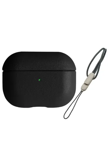 Newface Airpods 3 (3.nesil) 405 Deri Kılıf - Siyah resmi