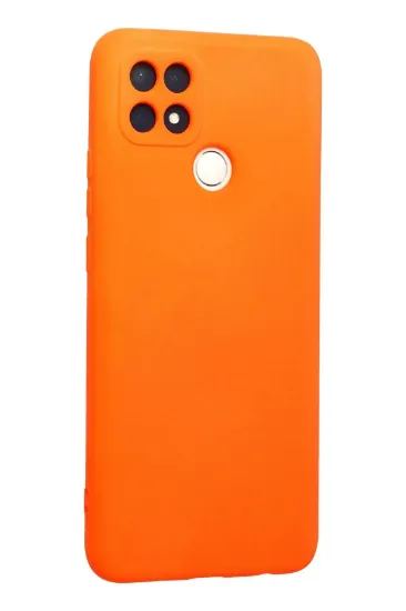 Newface Oppo A15 Kılıf Nano içi Kadife Silikon - Turuncu resmi