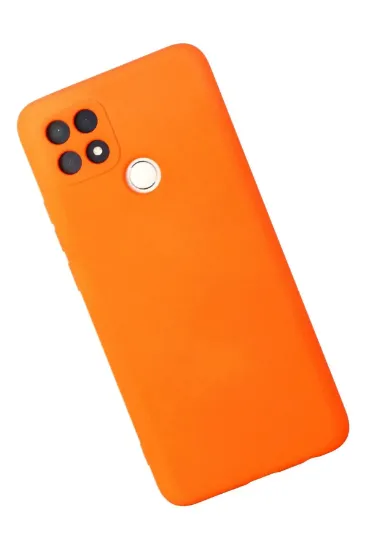 Newface Oppo A15 Kılıf Nano içi Kadife Silikon - Turuncu resmi