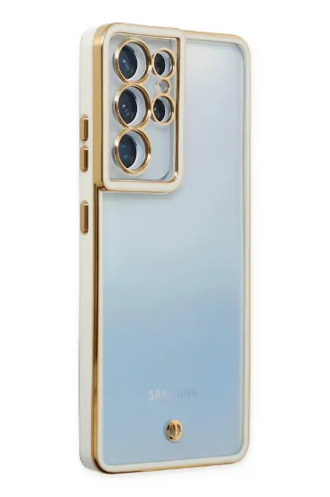 Newface Samsung Galaxy S21 Ultra Kılıf Liva Lens Silikon - Beyaz resmi