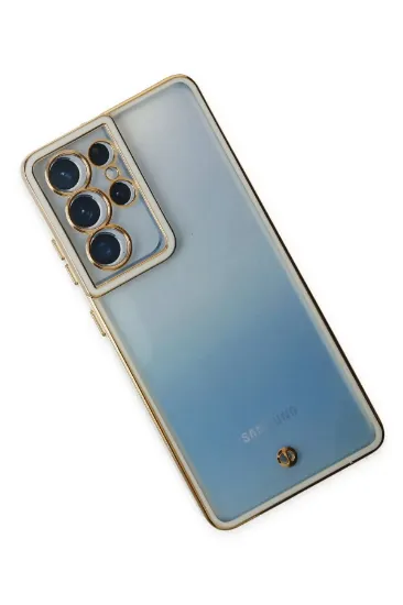 Newface Samsung Galaxy S21 Ultra Kılıf Liva Lens Silikon - Beyaz resmi