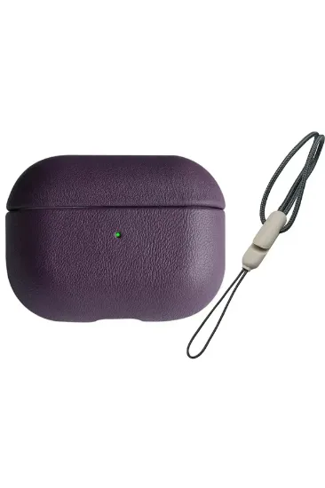 Newface Airpods Pro 2 (2.nesil) 405 Deri Kılıf - Mor resmi