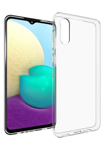 Newface Samsung Galaxy A02 Kılıf Lüx Şeffaf Silikon resmi