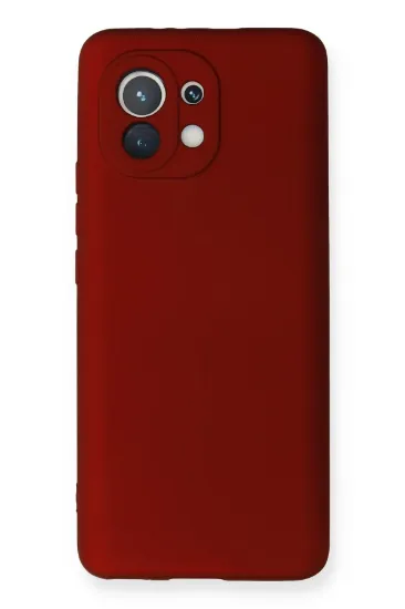 Newface Xiaomi Mi 11 Kılıf First Silikon - Bordo resmi