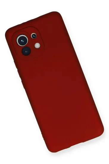 Newface Xiaomi Mi 11 Kılıf First Silikon - Bordo resmi